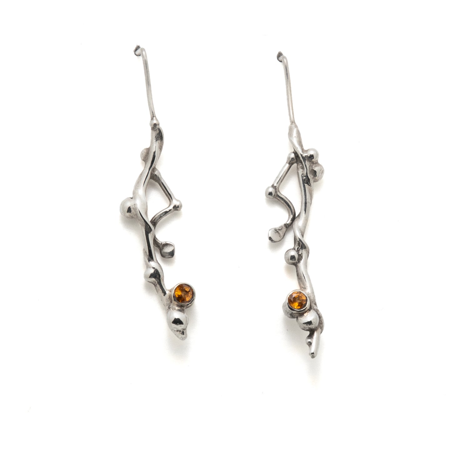 Sterling silver with citrine earrings