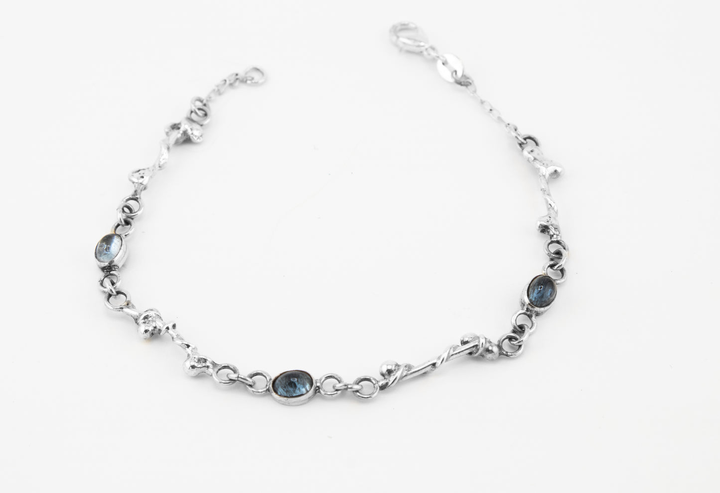 Aquamarine and Sterling Silver Bracelet