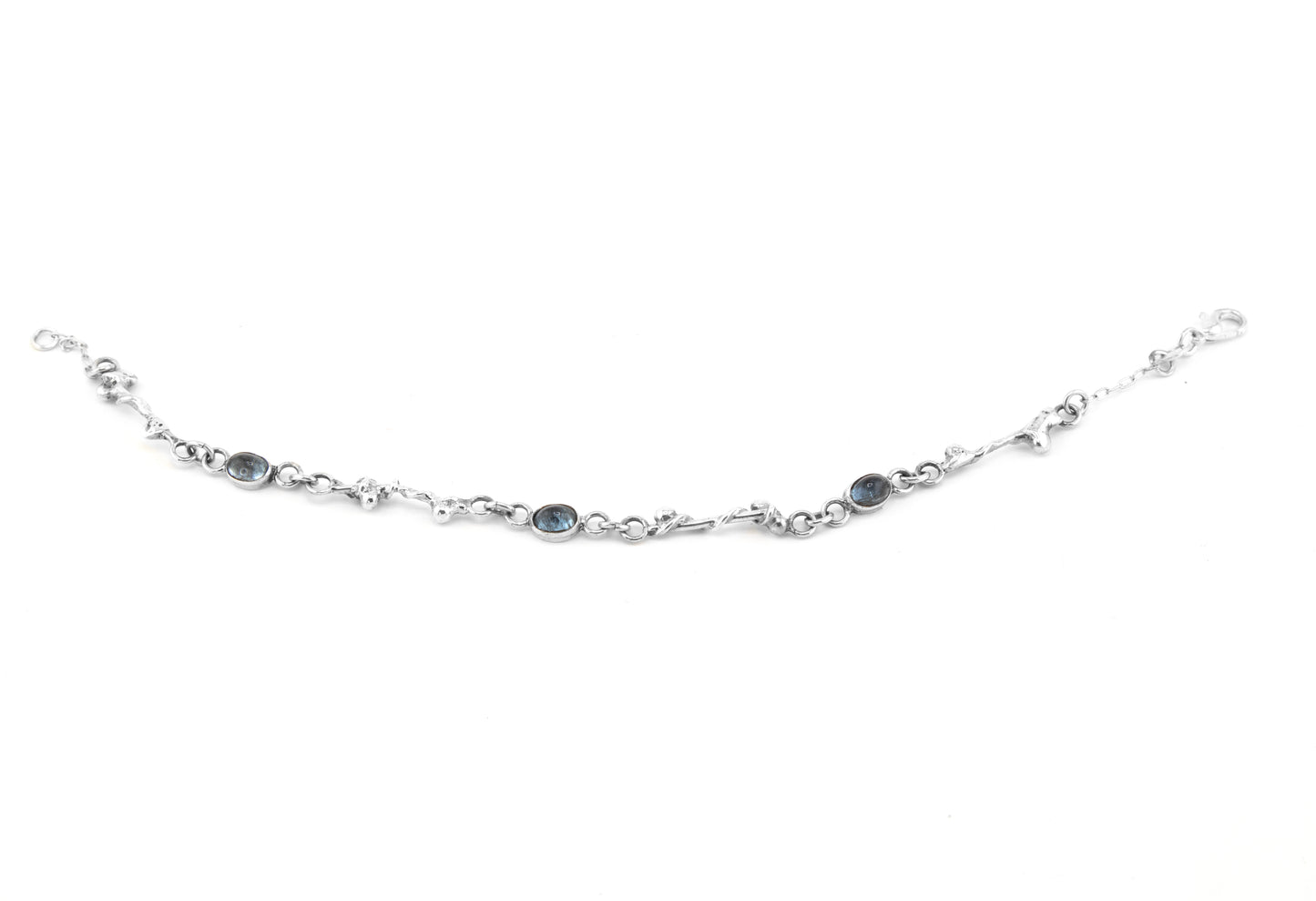Aquamarine and Sterling Silver Bracelet