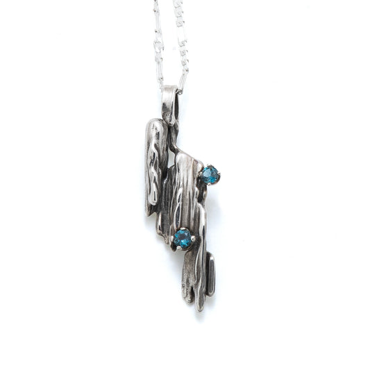 Sterling silver pendant with London blue topaz