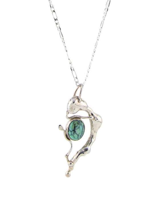 Sterling silver pendant with Blue Moon Turquiose